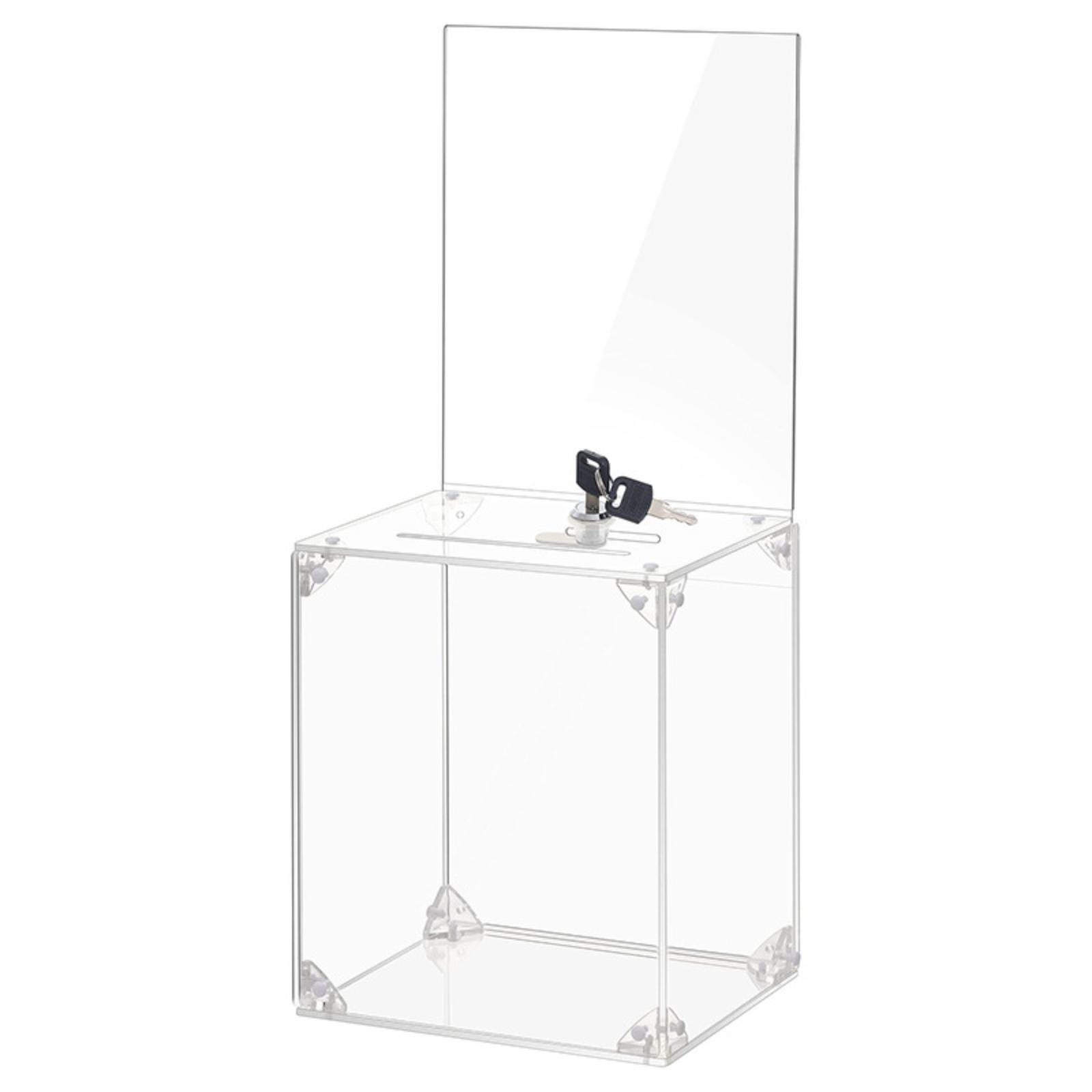 Display Case Acrylic - صندوق تبرعات أكريليك مع قفل وفتحة