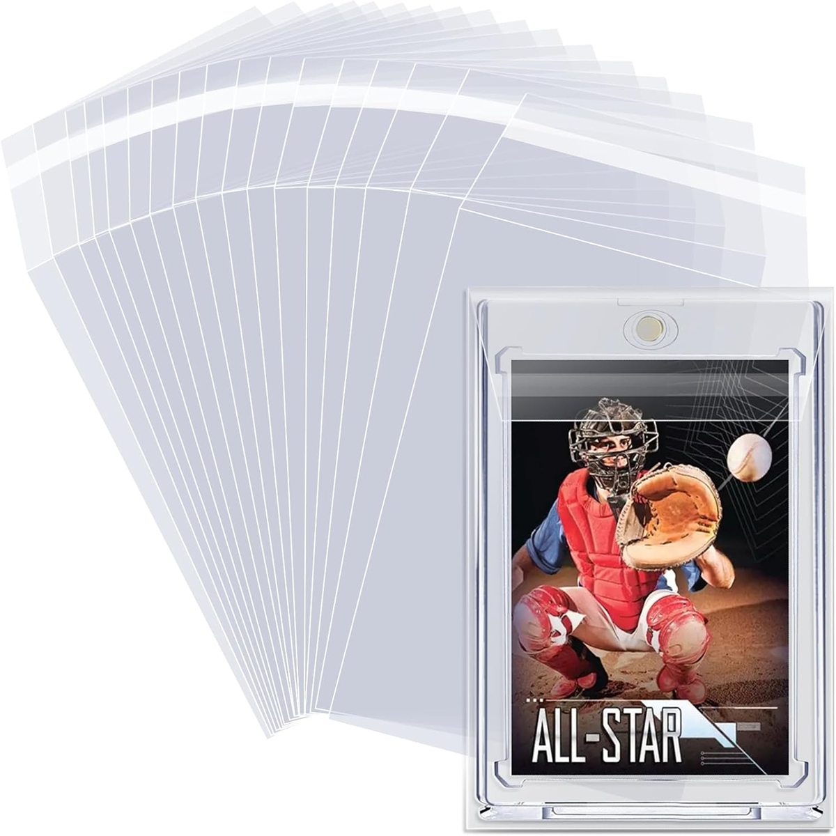 100 قطعة من أغلفة البطاقات مقا - مراجعة Graded Card Display وسعره